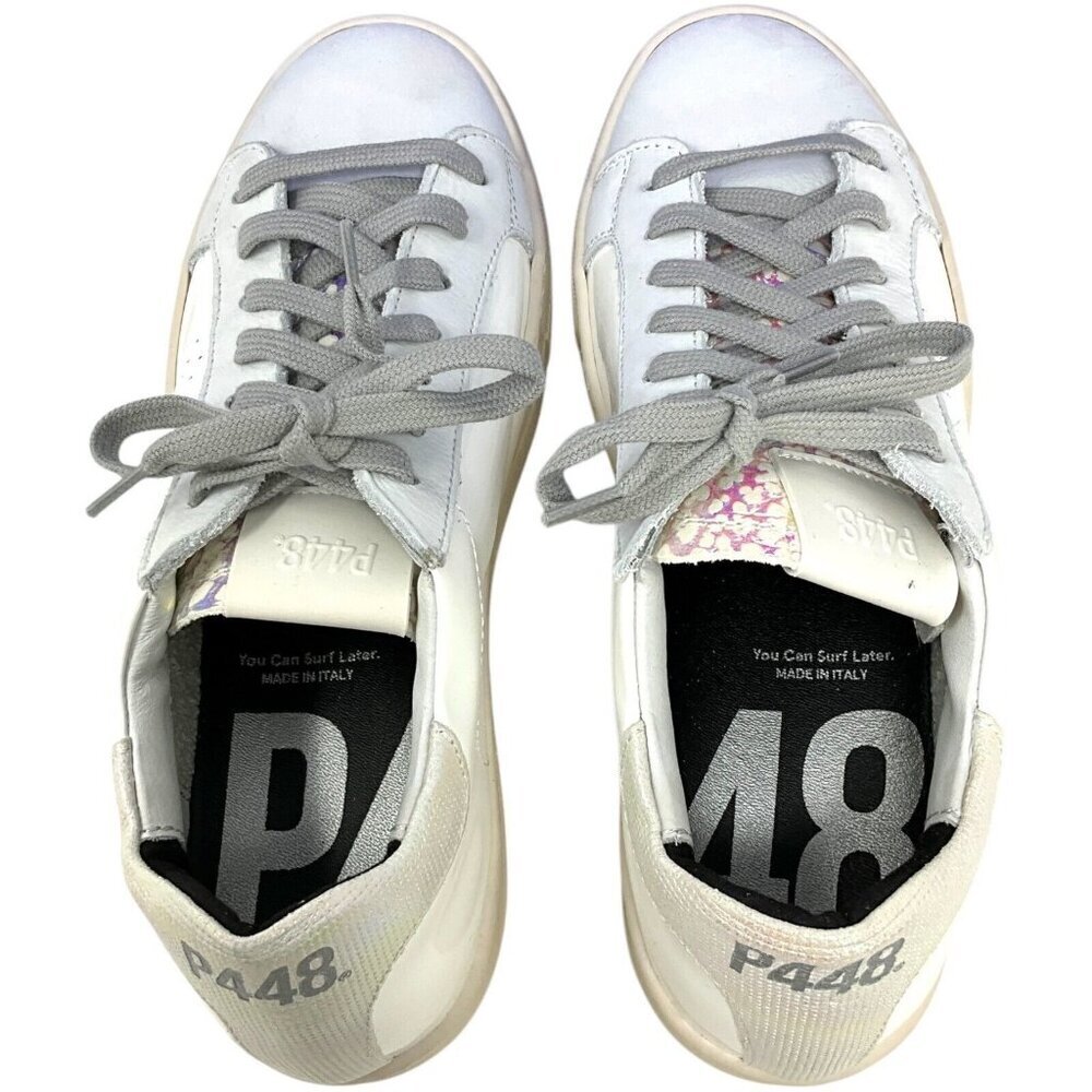 NIB P448 Thea Sneakers Unicorn US Size 8.5 EUR 39 Platform Low Top Leather Italy - Picture 6 of 15